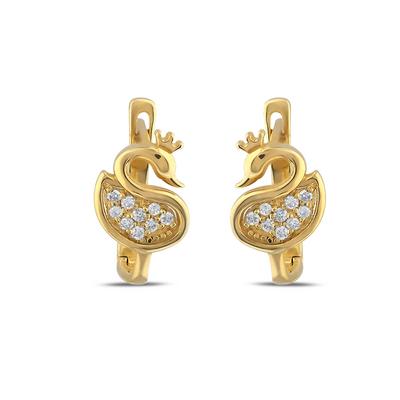 Altıntaç 0,10 Karat Taşlı Kuğu Pırlanta Küpe 11075-PKP0605