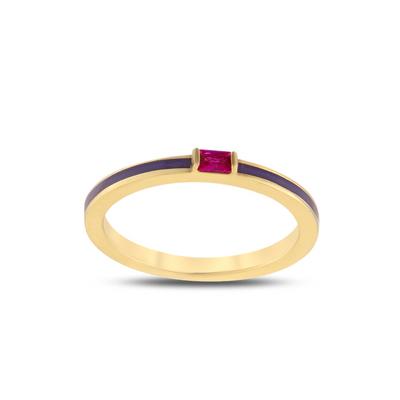 Altıntaç Altın Fuşya Taşlı Mineli Yüzük YZ2464C