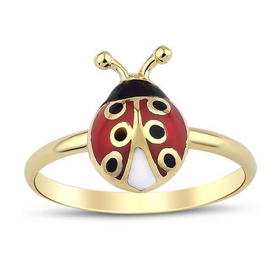 Altıntaç Altın Kırmızı Mineli Uğur Böceği Yüzük YZ2495A