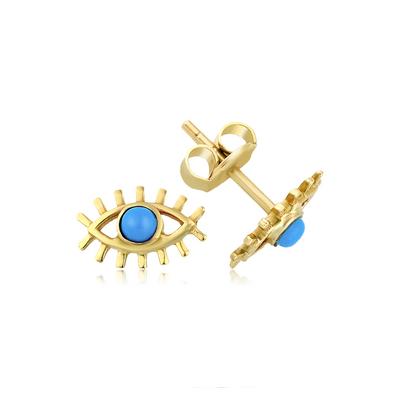 Altıntaç Altın Mavi Göz Küpe KP2457A