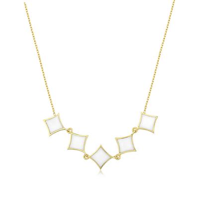 Altıntaç Altın Mineli Beşli Kare Kolye KL1612A