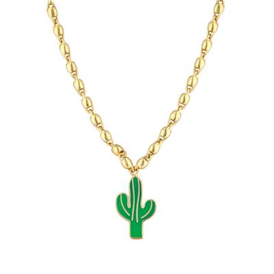 Altıntaç Altın Mineli Kaktüs Kolye KL2534A