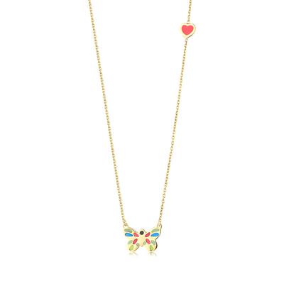 Altıntaç Altın Mineli Kelebek Kolye KL2561A