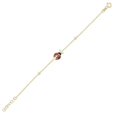 Altıntaç Altın Mineli Kırmızı Uğur Böceği Bileklik BL2989A