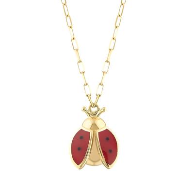Altıntaç Altın Mineli Kırmızı Uğur Böceği Kolye KL2535A