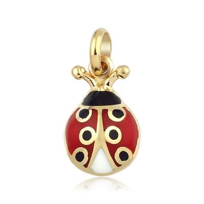 Altıntaç Altın Mineli Kırmızı Uğur Böceği Kolye Ucu KU2591A