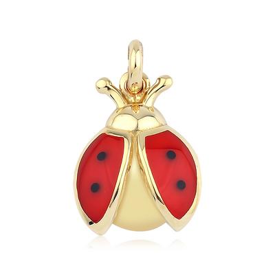 Altıntaç Altın Mineli Kırmızı Uğur Böceği Kolye Ucu KU2596B