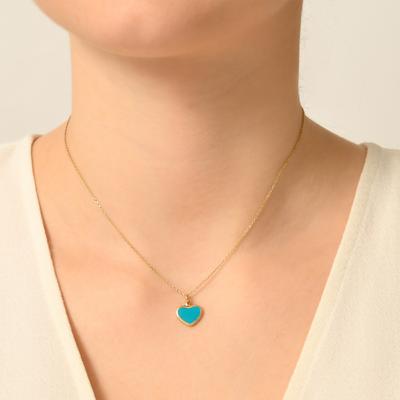 Altıntaç Altın Mineli Mavi Kalp Kolye Ucu KU2531A