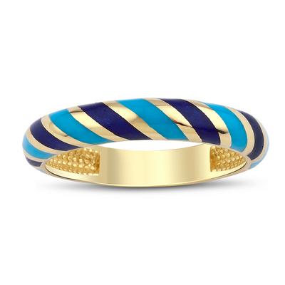 Altıntaç Altın Mineli Mavi-Lacivert Çizgili Yüzük YZ2460E