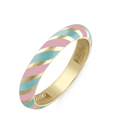 Altıntaç Altın Mineli Pembe-Gri Çizgili Yüzük YZ2460A