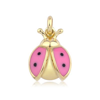 Altıntaç Altın Mineli Pembe Uğur Böceği Kolye Ucu KU2596A