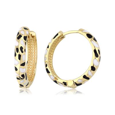 Altıntaç Altın Mineli Siyah-Beyaz Dalmaçyalı Küpe KP2624A