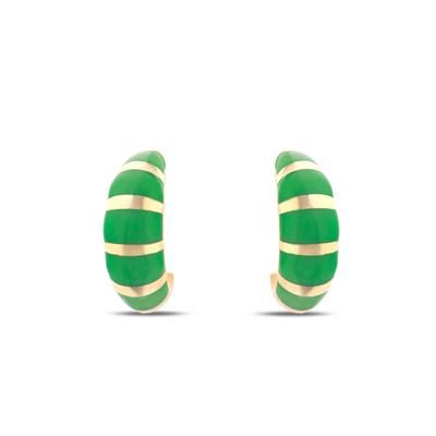 Altıntaç Altın Mineli Yeşil Ay Küpe KP2630B