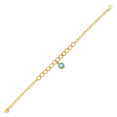 Altıntaç Altın Nazar Gözlü Mineli Bileklik BL3047A